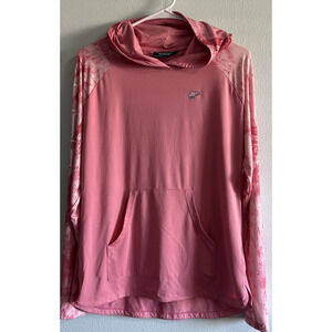 DSG Fishing Nora Hooded Sun Shirt Women's Size L Fishing Boat Beach UPF 50+ Pink